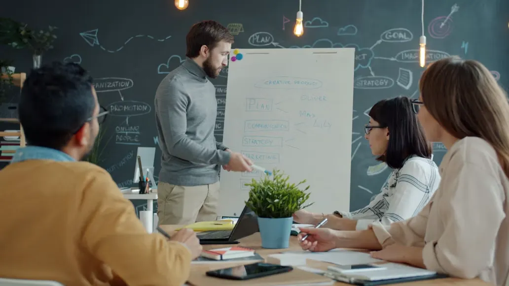 IT consultants discussing digital transformation